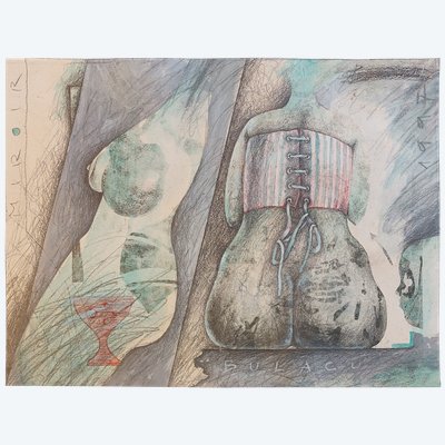 Aurel Bulacu - (1947 - ...) - Specchio - Disegno originale - 1997 - Romania