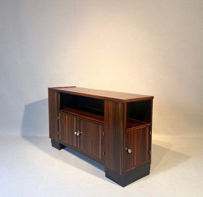 Art-Deco-Konsole aus Makassar-Ebenholz