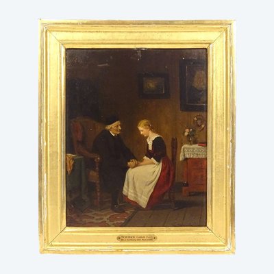 HSP Emil Gottlieb Schuback scena consiglio sacerdote donna Germania interno 19°