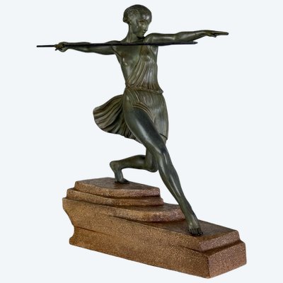 Art Deco sculpture "Antiope" signed Fayral for Pierre Le Farguays