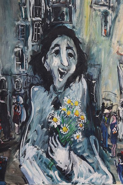 Firmato Pierre LARGRUE 1939-2018, 73 cm, Il matrimonio, la sposa negli anni '60/'70