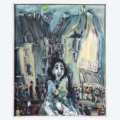 Firmato Pierre LARGRUE 1939-2018, 73 cm, Il matrimonio, la sposa negli anni '60/'70