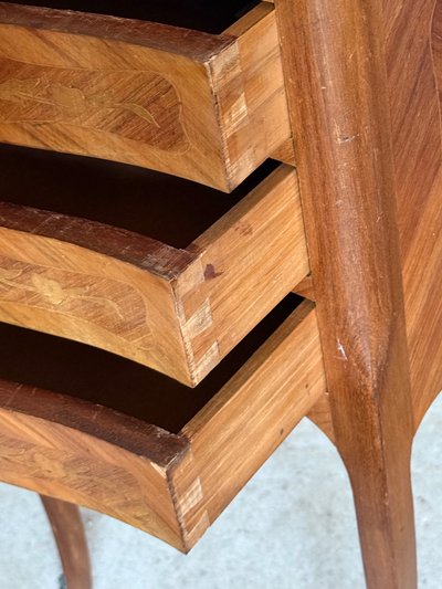 Transition style bedside table