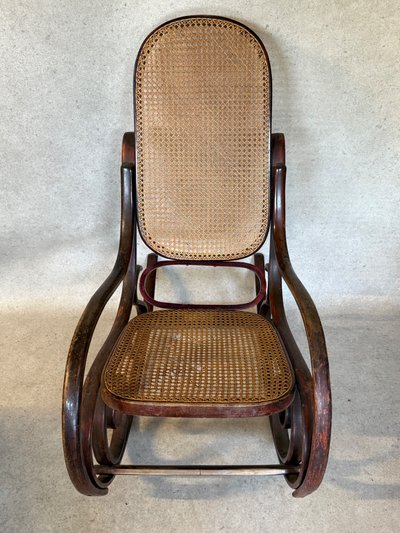 Rocking chair, minor damage to the caning