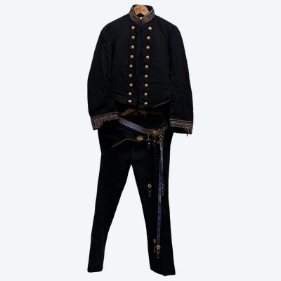 Third Republic naval officer's uniform: jacket, trousers, vest, belt