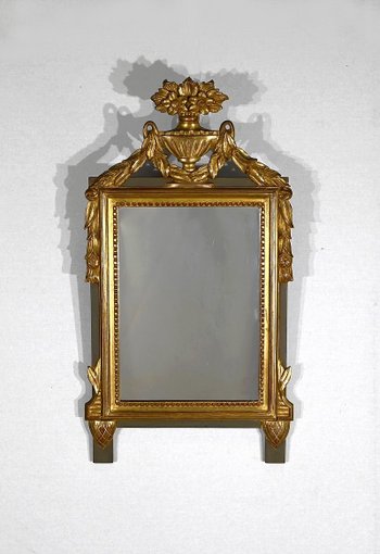 Small gilded wood mirror, Louis XVI style - Early XXth century