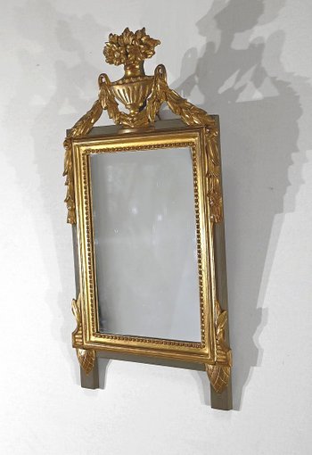 Small gilded wood mirror, Louis XVI style - Early XXth century
