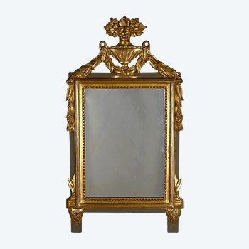 Small gilded wood mirror, Louis XVI style - Early XXth century