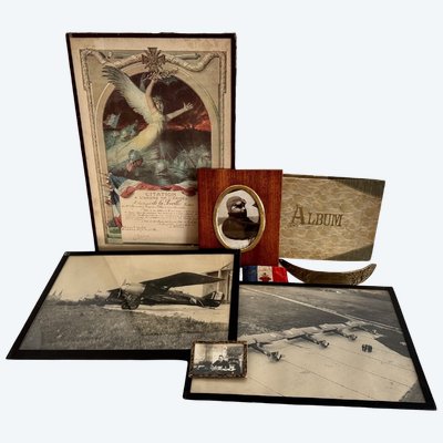 Album fotografico, targa da pilota, diploma della Prima Guerra Mondiale