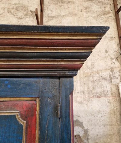 Antique Bavarian-style Painted Wardrobe Cupboard