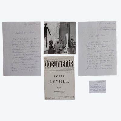 Louis Leygues (1905 - 1992) - Scultore - Autografi, fotografie e documenti