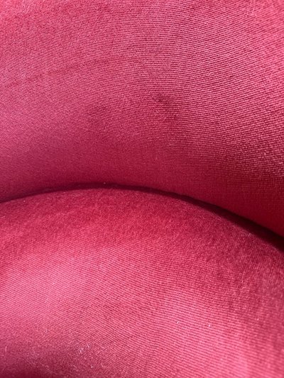 Paire de fauteuils crapauds velours rouge bordeaux - Style Napoléon III