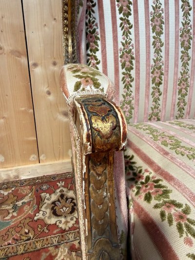 Armchair - Louis XVI style wing chair "JANSEN"