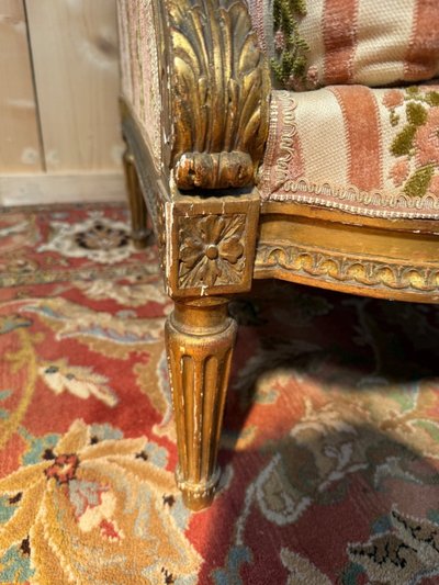 Armchair - Louis XVI style wing chair "JANSEN"