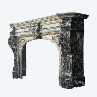 Kamin aus grünem Meeresmarmor im Stil Napoleons III., um 1880