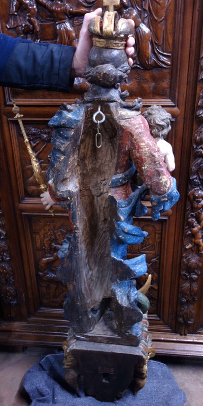 Large Immaculate Virgin in polychrome wood