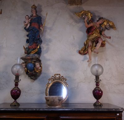 Large Immaculate Virgin in polychrome wood