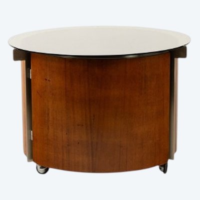 Eugenio Gerli, for Tecno. Round coffee table with built-in bar. Circa 1960. LS68411089