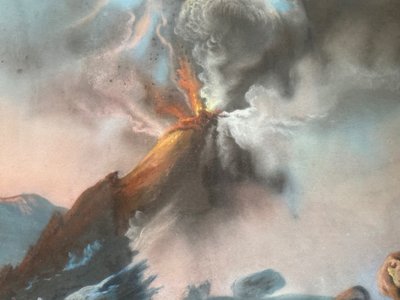 Gouache „Eruption du Vésuve