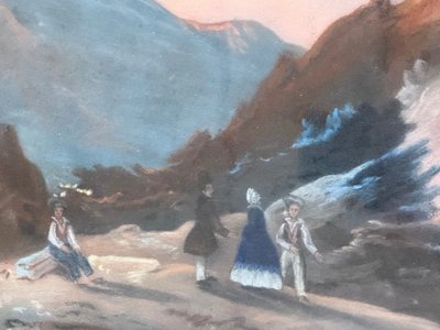 Gouache „Eruption du Vésuve