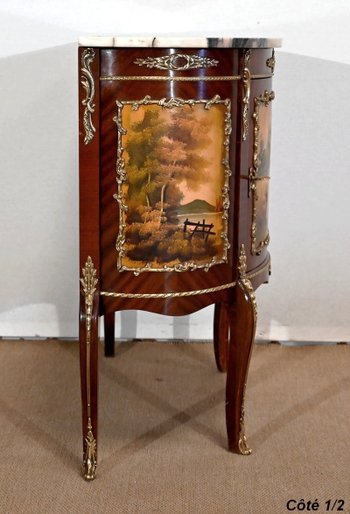 Buffet-Commode Demi-Lune en Acajou, Transition Louis XV / Louis XVI – 1ère Partie du XXe