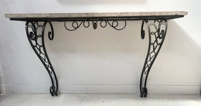 Console de style Art Déco en fer forgé martelé XX siècle