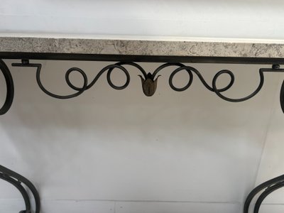 Console de style Art Déco en fer forgé martelé XX siècle