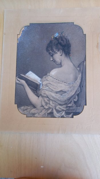 Ritratto in pietra nera del XIX secolo