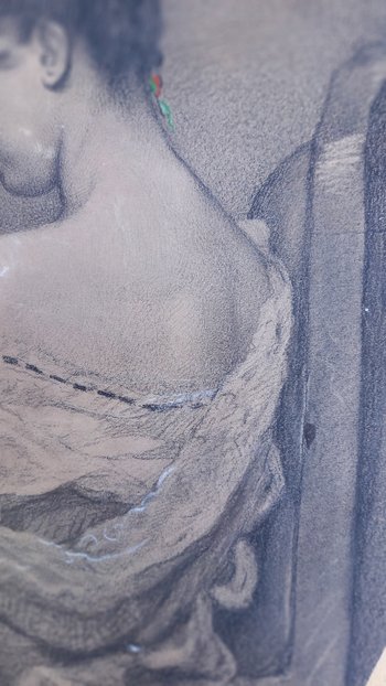 Ritratto in pietra nera del XIX secolo