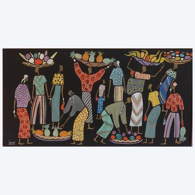 François ILOKI - Scena di mercato - Congo - Poto-poto