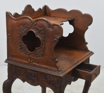 Louis XV Style Bedside Table In Oak XIXth