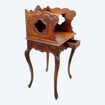 Louis XV Style Bedside Table In Oak XIXth