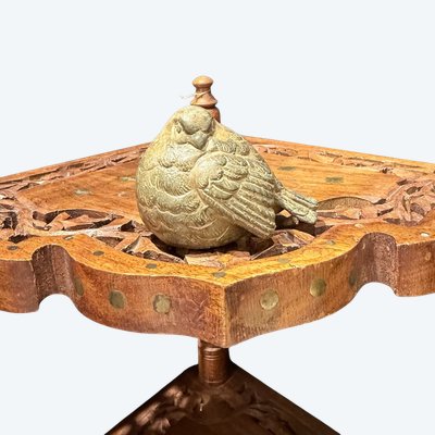 Pierre Chenet – Bronzo con patina raffigurante un paffuto passero – XX secolo