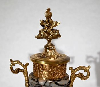 Pair of Marble and Bronze Cassolettes – 1920