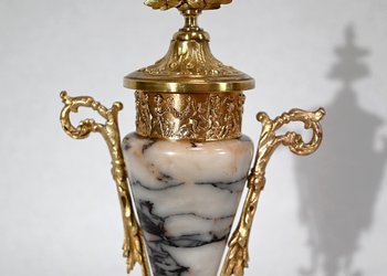Pair of Marble and Bronze Cassolettes – 1920
