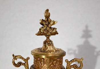 Pair of Marble and Bronze Cassolettes – 1920