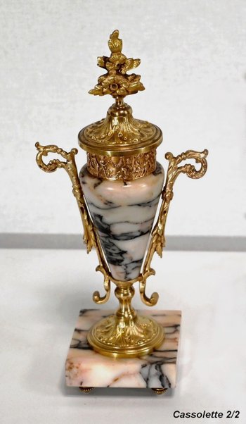 Pair of Marble and Bronze Cassolettes – 1920