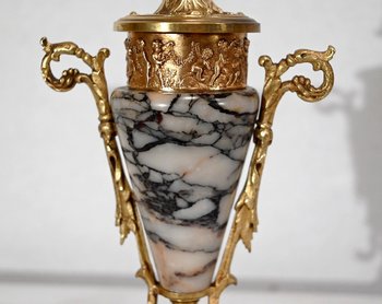 Pair of Marble and Bronze Cassolettes – 1920