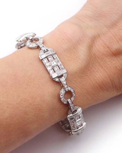 Bracciale Art Déco con diamanti da 5,70 ct in platino