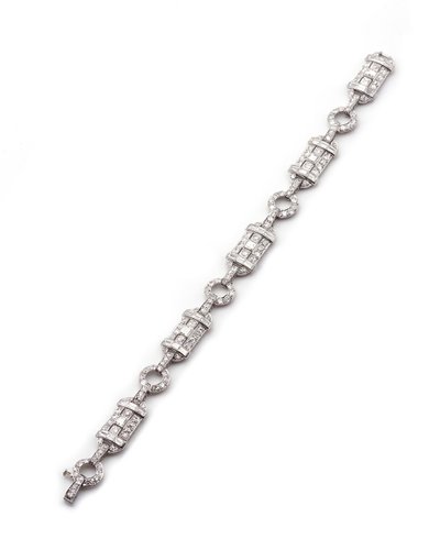 Bracciale Art Déco con diamanti da 5,70 ct in platino