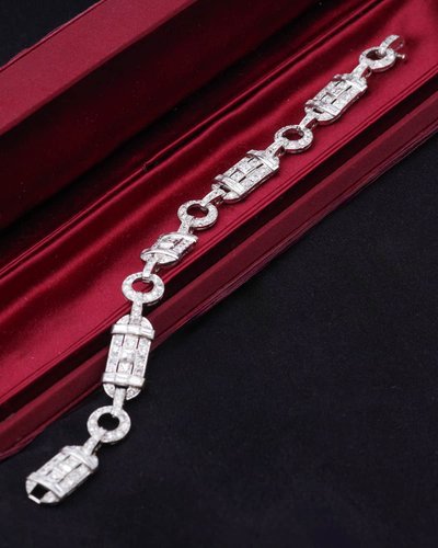 Bracciale Art Déco con diamanti da 5,70 ct in platino