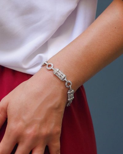 Bracciale Art Déco con diamanti da 5,70 ct in platino