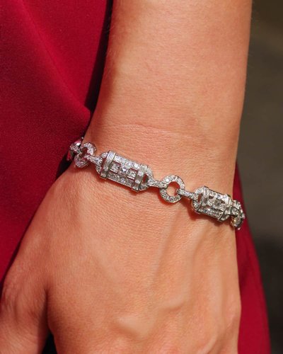 Bracciale Art Déco con diamanti da 5,70 ct in platino