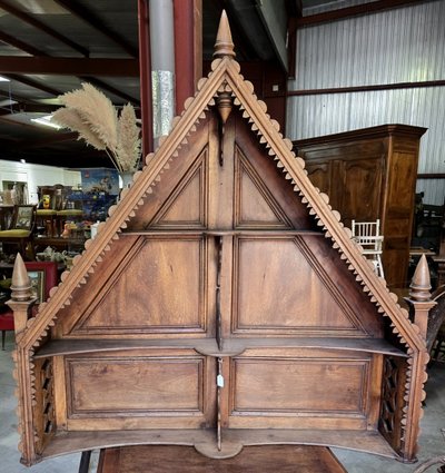 Gothic-style oak altar chapel