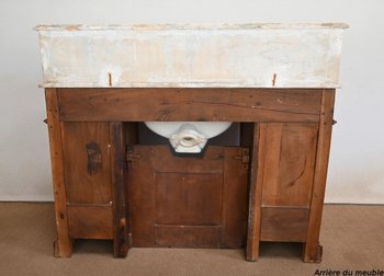 Bedeutender Waschtisch / Waschbecken in Kirsche, „L’Hygiène Moderne Paris“ – Anfang des 20. Jahrhunderts