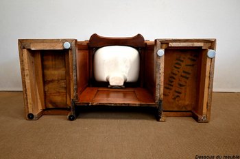 Bedeutender Waschtisch / Waschbecken in Kirsche, „L’Hygiène Moderne Paris“ – Anfang des 20. Jahrhunderts