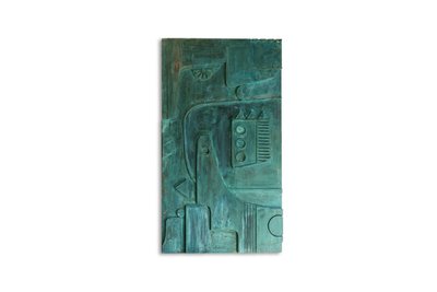 Victoire de Segonzac. Panneau triptyque sculpté et cuivré. Contemporain . LS69343009R