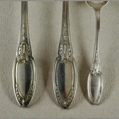 61-piece silver-plated cutlery set from Maison Ercuis, Empire model