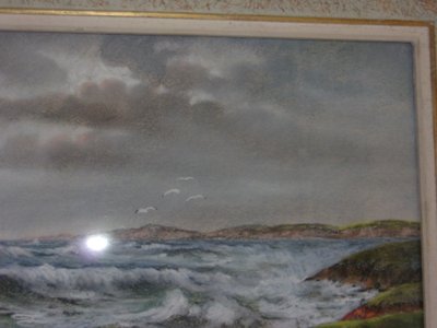 Seaside, pastel by Eugène Sénamaux, 20th century.