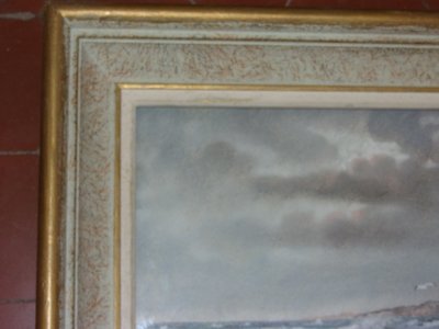 Seaside, pastel by Eugène Sénamaux, 20th century.